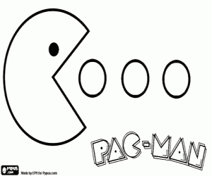 раскраска Pac-Man есть шары с логотипом