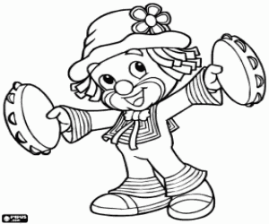 раскраска Patatí с двумя бубны