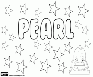 раскраска Pearl, женское имя на английском языке