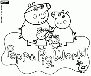 раскраска Peppa Pig World тематический парк логотип