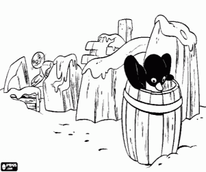 раскраска Pingu, Робби и ледяных блоков