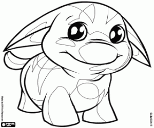 раскраска Poogle, Kacheek, собака от Neopets