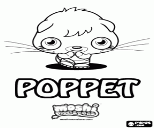 раскраска Poppet. Moshi Monsters. Котенок