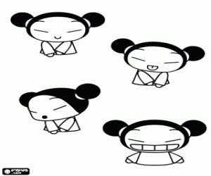 раскраска Pucca, Японская девушка