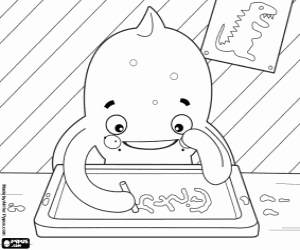 раскраска Pypus Осьминог пишет с Мел