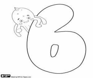 раскраска Pypus поднимается номер шесть