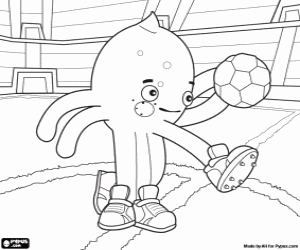 раскраска Pypus футболист на стадионе