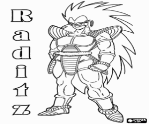 раскраска Raditz, Saiyan из Dragon Ball
