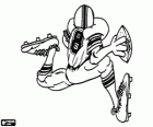 игрок работает с мячом в руках, Американский футбол