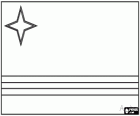 Флаг Арубы, автономной области в составе Королевства Нидерландов в Карибском бассейне