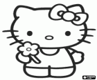 Hello Kitty с цветком в руке
