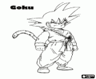 Goku или Сон Гоку, эксперт по боевым искусством ребенка с хвостом и нечеловеческой силой
