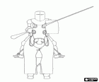 Рыцарь с копьем и лошади полную защиту готово для борьбы с