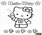 Пазл Hello Kitty с цветами и птицами