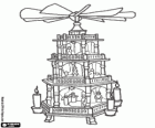 Рождественская пирамида традиция в Германии и Чешской Республики. Небольшой деревянный карусель с винта, который вращается под де&#108