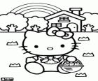 Hello Kitty с полной корзиной клубники
