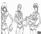 Sailor Starlights: Сейлор Целитель звезды, Sailor Чайник Звезды и Sailor Истребитель звезды