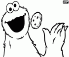 Cookie Monster ест печенье