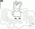 Раскраски с логотипом Peppa Pig, самых известных поросенок