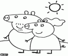 Родители Peppa Pig, прогулки под солнцем