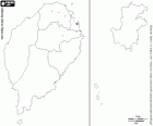 Карта Демократи́ческая Респу́блика Сан-Томе́ и При́нсипи. Столица: Сан-Томе. Острова страны на побережье Гвинейского залива