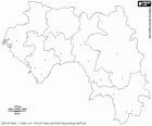 Карта Республики Гвинеи. Столица: Конакри. Страна в Западной Африке с побережья в Атлантическом океане