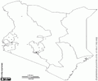 Карта Республики Кении. Столица: Найроби. Страна на востоке Африки с побережья Индийского океана