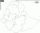 Карта Федеративной Демократической Республики Эфиопии. Столица: Аддис-Абебе. Страны Африканского Рога без выхода к морю