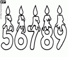Числа 5, 6, 7, 8 и 9 с рождения свечи