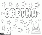 Gretha, имя для девочки. Gretha, вариант Grethe, Грете и Greta, Грета