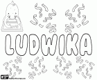 Ludwika, Людвикой, имя для девочки на польском языке. Ludwika, женственные Ludwik, Людвик, имя германского происхождения, полученных от Hludwig