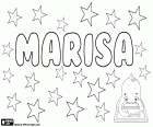 Marisa, Мариса, имя для девочки с различного происхождения. Marisa, имя на английском, испанском, итальянском и португальском. Мариса и Марисса, имя латинского происхождения, полученных от Марис какие средства «моря». Мариса также используется как варианты названий соединений, таких как Мария Исабель и Мария Луиза