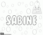 Sabine, имя для девочки в немецком и французском языках. Sabine, имя латинского происхождения, производный от Сэбинус, имя, присвоенное сабинянок, древнего племени в центре текущей Италия