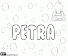 Petra, Петра, женское имя на многих языках. Petra является Женская форма имени Петра. Производные от греческого слова Петрос, имена его смысл это рок или камня