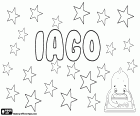 Iago, имя галисийского происхождения и вариант Santiago и Yago. Iago, имя валлийского происхождения, имя двух древних королей Уэльса и персонаж из William Shakespeare в Отелло