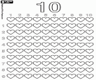 Маленькие сердца будут служить нам научиться подсчитывать на номер десяти, 10