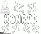 Konrad, Конрад, мужское имя германского происхождения. Кonrad, имя для мальчика в немецкий, польский, шведский, норвежский, датский и словенский. Konrád, имя в чешский, словацкий и венгерский