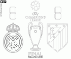 Реал Мадрид против Атлетико Мадрид. Окончательный чемпионов лиги Champions League 2015-2016, Стадион Джузеппе Меацца, Милан, Италия, 28 мая 2016 года.