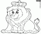 Царь Львов, царь зверей. Король Лев с короной и плащ