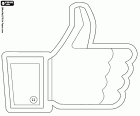 Известная икона руки с пальцем вверх, логотип Facebook Like, Hравится