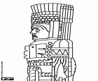 Деталь столбец, представляющий тольтеков воин Тулы. Тула или Tollan-Xicocotitlan был столицей государства тольтеков