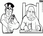 Агент полиции и судьи, два представителя правосудия