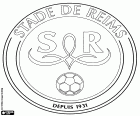 Знак Стад де Реймс, Stade de Reims, французский футбольный клуб из Реймса, город в Марна, на северо-востоке Франции, регион Шампань-Арденны