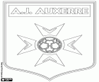 Эмблема Осе́р, Association de la Jeunesse Auxerroise, AJ Auxerre, футбольный клуб базируется в городе Auxerre, столица департамента Йонна, в Бургундии, Франция