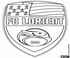 Логотип Футбольного Клуба Лорьян, Football Club Lorient-Bretagne Sud, футбольный клуб базируется в Лорьяне, портовом городе Бретани, на северо-западе Франции