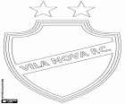 Логотип Вила Нова ФК, Vila Nova Futebol Clube, футбольный клуб базируется в городе Гояния, столица штата Гояс в Центрально-Западный регион Бразилии