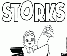 Оригинал на английском языке Storks, Аисты, Анимационный фильм по легенде аистов и младенцев логотип