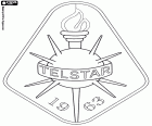 Знак ФК Телстар, SC Telstar, футбольный клуб базируется в Эймейден, портовый город в устье Гранд-канал в Северном море, в провинции Северная Голландия
