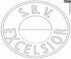 Эмблема Эксельсиор, SBV Excelsior, Stichting Betaald Voetbal Excelsior, футбольный клуб со штаб-квартирой в Роттердаме, портовый город на западе Нидерландов. Порт Роттердама — крупнейший грузовой порт в Европе, он имеет стратегическое положение в устье реки Рейн в Северном море