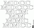 Чтобы узнать, римские цифры, 1700, 1800, 1900, 2000, 2100 и 2200, сотни